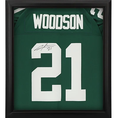 Maillot Nike Aqua Throwback Limited de Charles Woodson (Green Bay Packers), sous vitrine, autographié