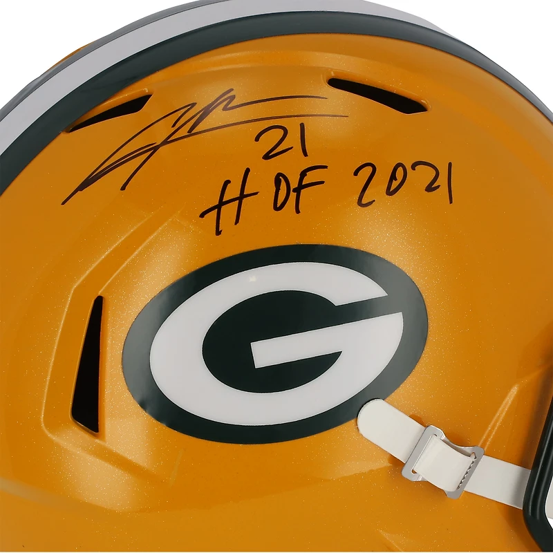 Charles Woodson Green Bay Packers Autographed Riddell Speed Replica Helmet with "HOF 21" Inscription