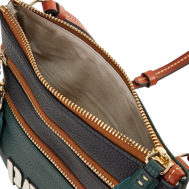 Dooney & Bourke Green Bay Packers Infield Triple Zip Crossbody Purse