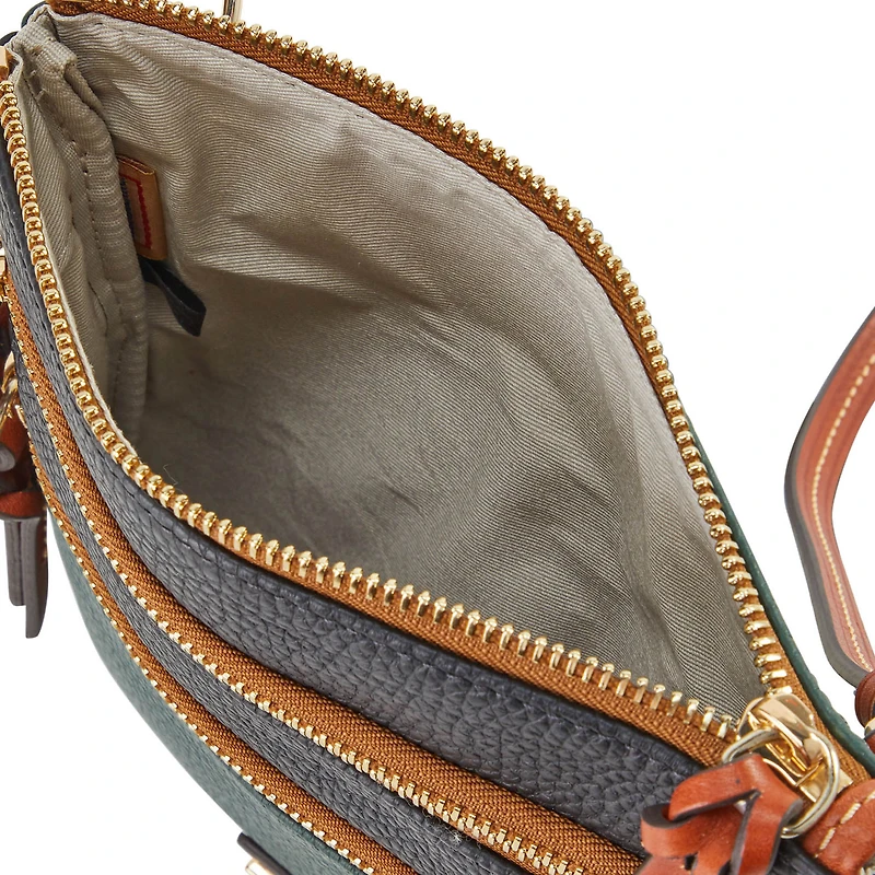 Sac bandoulière triple zip Dooney & Bourke Green Bay Packers avec logo de l'équipe à la mi-temps
