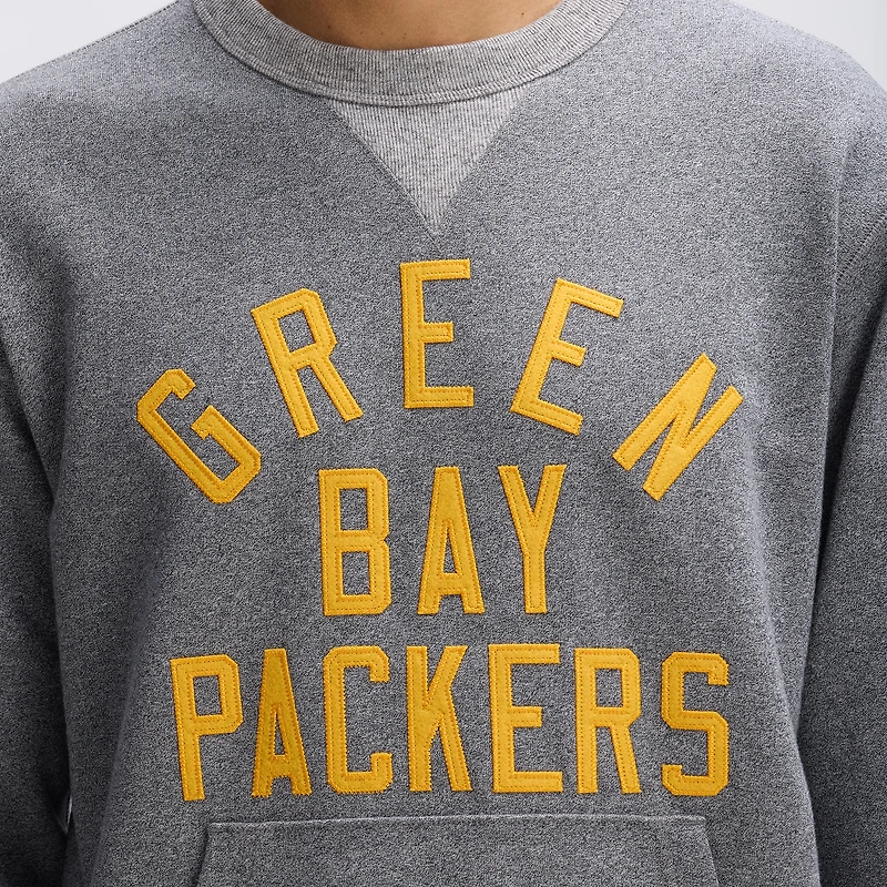 Fanatics Athletic Heather Gray Green Bay Packers IconicFleece Pocket Sweatshirt