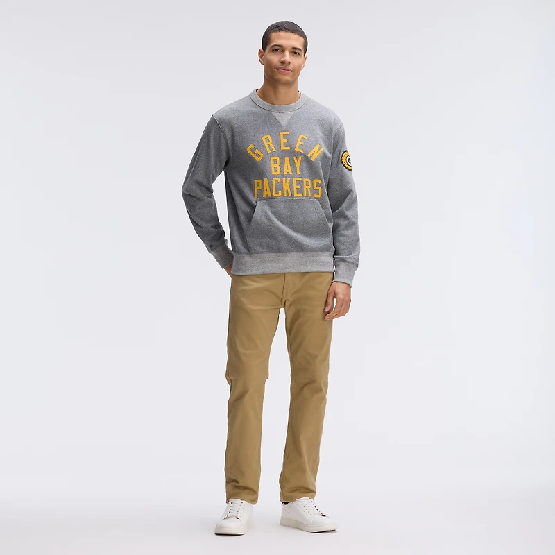 Sweat-shirt Fanatics Athletic gris chiné Green Bay Packers Iconic Fleece à poche