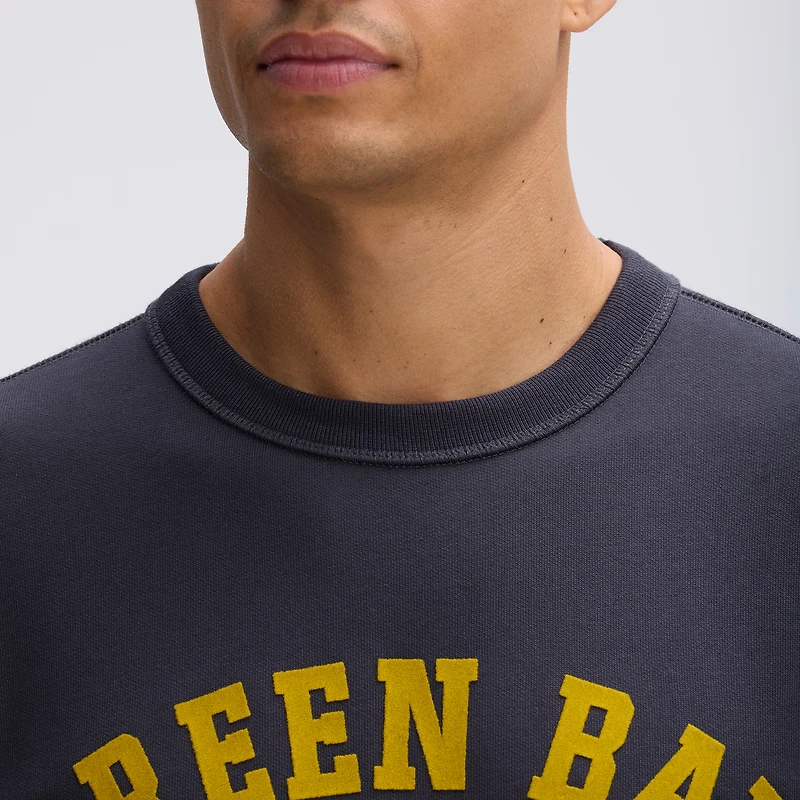 Fanatics Black Green Bay Packers IconicFleece Short Sleeve Sweatshirt