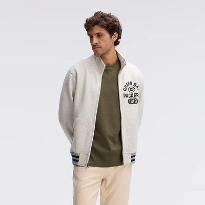 Fanatics Oatmeal Green Bay Packers IconicFleece Full-Zip Jacket