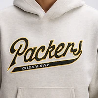 Fanatics Oatmeal Green Bay Packers IconicFleece Tipped Hoodie