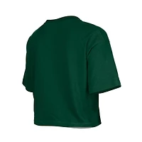 T-shirt boxy à paillettes vert New Era pour fille des Green Bay Packers
