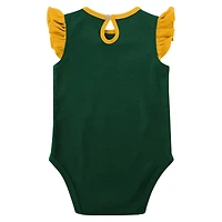 Girls Newborn & Infant Green/Gold Green Bay Packers Spread the Love 2-Pack Bodysuit Set