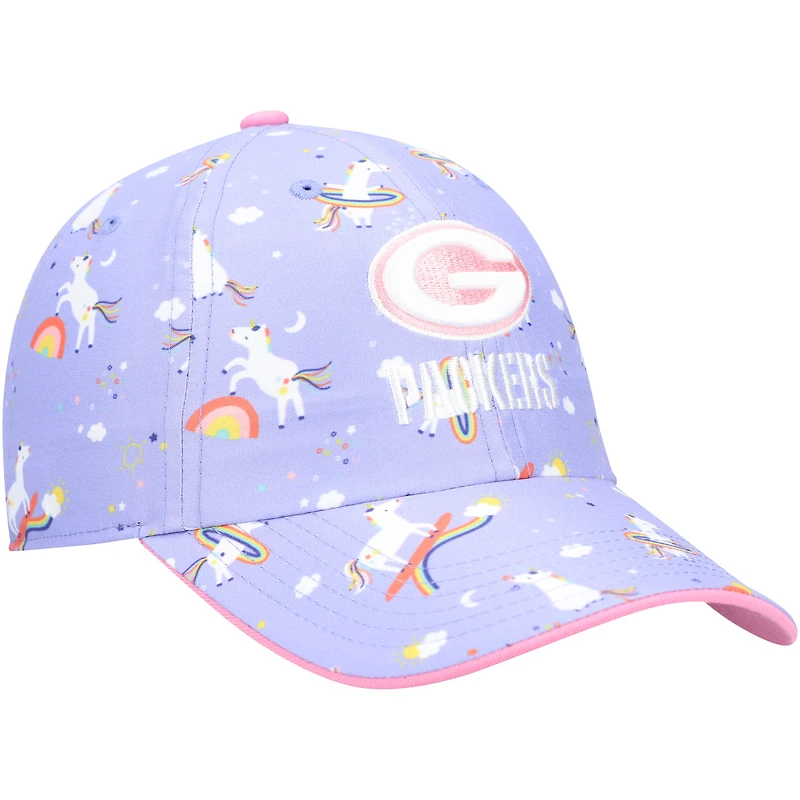 Casquette ajustable Clean Up Unicorn Green Bay Packers pour fille préscolaire '47