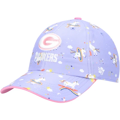 Casquette ajustable Clean Up Unicorn Green Bay Packers pour fille préscolaire '47