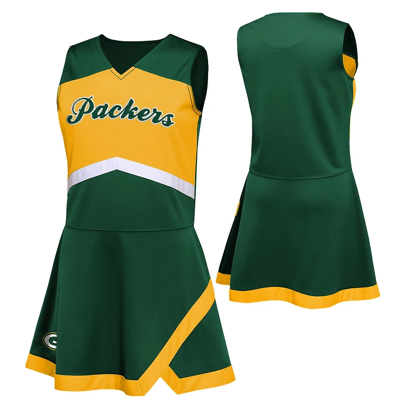 Girls Preschool Green Bay Packers Two-Piece Cheer Captain Jumper Dress with Bloomers Set