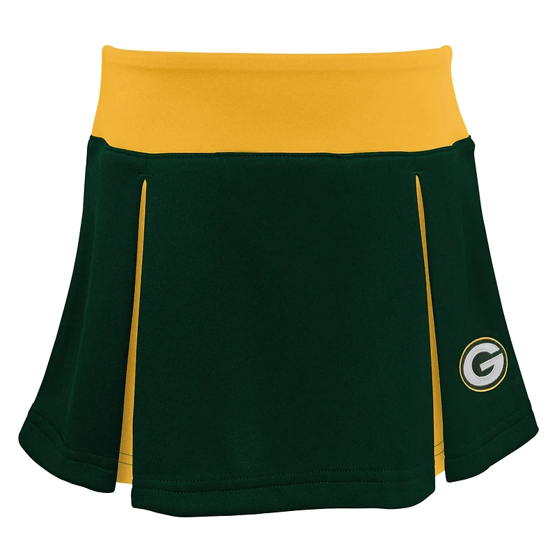 Ensemble de pom-pom girl deux pièces avec bloomers pour filles Green Bay Packers Spirit Cheer