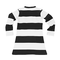 Robe de rugby à manches longues en mélange trois matières pour petites filles Wes & Willy, noire et blanche