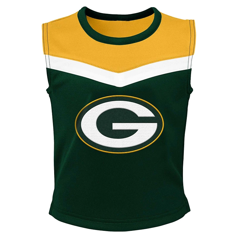 Ensemble de pom-pom girl Green Bay Packers Spirit deux pièces pour jeunes filles
