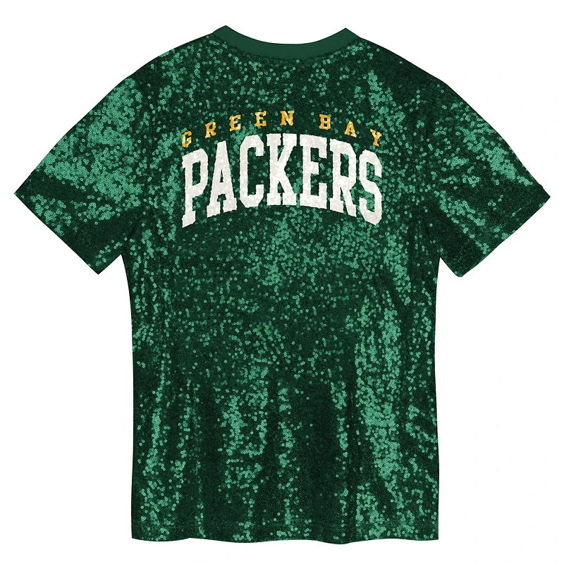 Haut à col en V sequins et inscription Green Bay Packers pour filles
