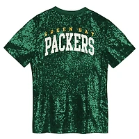 Haut à col en V sequins et inscription Green Bay Packers pour filles