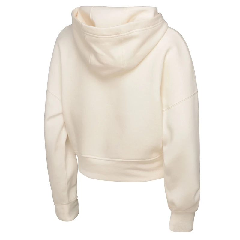 Girl's Youth Outerstuff Cream Green Bay Packers Oversized Blitz Cropped Pullover Hoodie