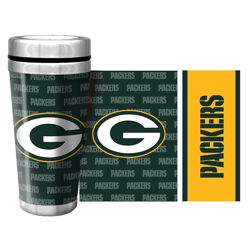 Packers de Green Bay 16oz. Tasse de voyage en papier peint enveloppant