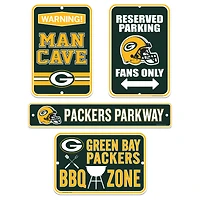 Ensemble d'enseignes de ventilateur 4 pièces Green Bay Packers