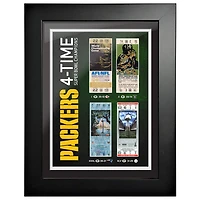 Green Bay Packers 4-Time Super Bowl Champions Billet 12'' x 16'' pour l'histoire encadrée