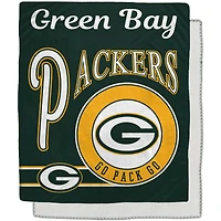 Couverture Sherpa en flanelle polaire avec emblème rétro des Packers de Green Bay, 50 po x 60 po