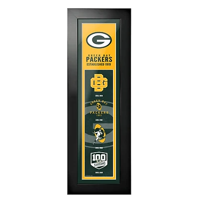 Green Bay Packers - 6'' x 22'' Logos to History Framed Art