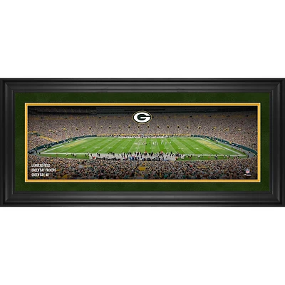 Photographie panoramique encadrée des Packers de Green Bay (10" x 30") du Lambeau Field