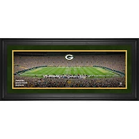 Photographie panoramique encadrée des Packers de Green Bay (10" x 30") du Lambeau Field