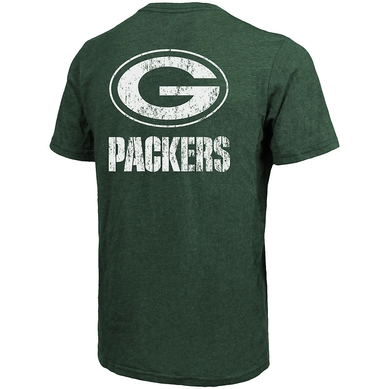 Green Bay Packers Majestic Threads Tri-Blend Pocket T-Shirt - Heathered