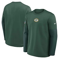T-shirt Nike Sideline Coach Therma-FIT à manches longues des Packers de Green Bay - Vert