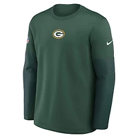 T-shirt Nike Sideline Coach Therma-FIT à manches longues des Packers de Green Bay - Vert