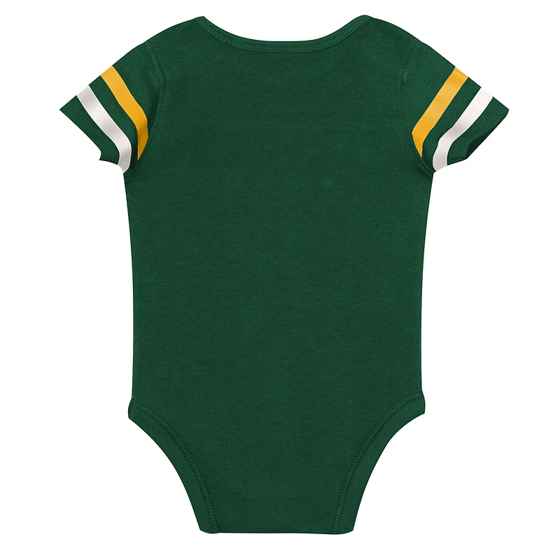 Ensemble trois pièces pour bébé et nouveau-né Outerstuff Green Bay Packers Up One : body, bavoir chaussons