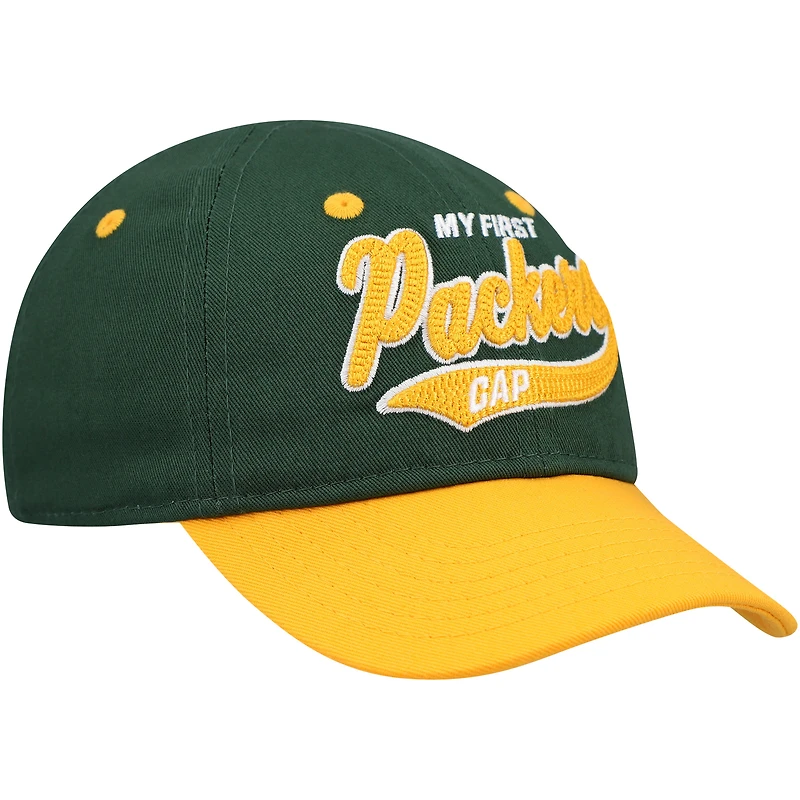 Casquette souple My First Tail Sweep Flex pour bébé Green Bay Packers verte/dorée