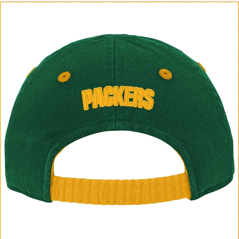 Casquette souple Green Green Bay Packers Team Slouch Flex pour bébé