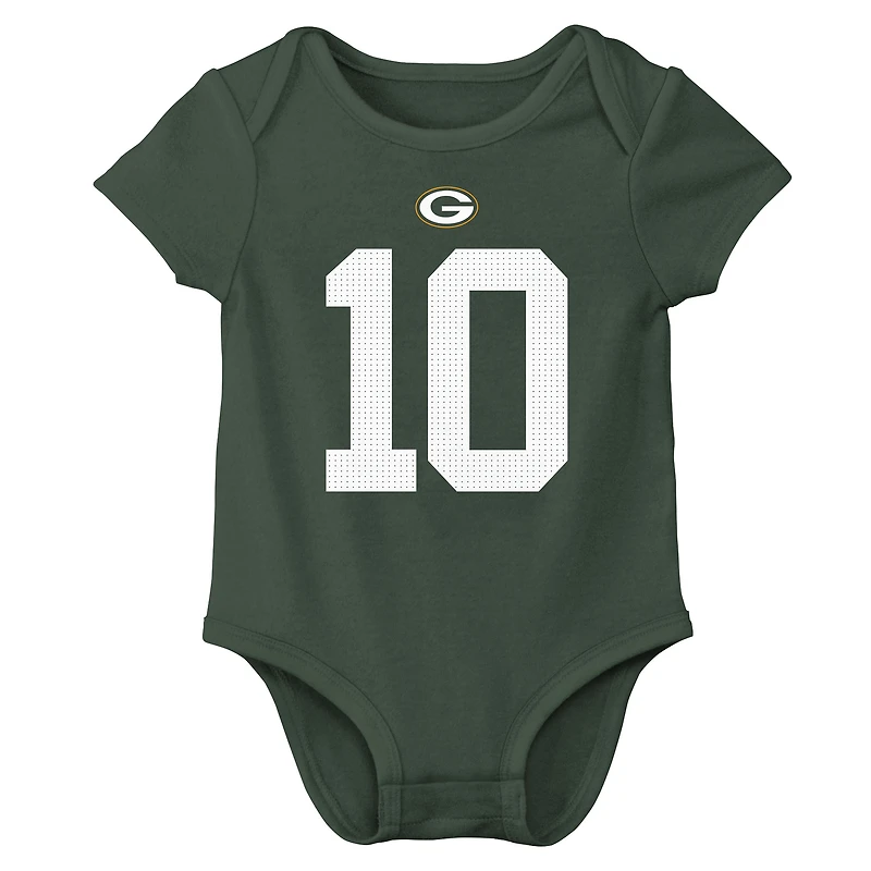 Infant Nike Jordan Love Green Bay Packers  Player Name & Number Bodysuit