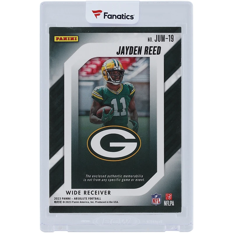 Jayden Reed Green Bay Packers 2023 Panini Absolute Jumbo Football Duke Wilson Relic #JUM-19 #1/5 Rookie Card