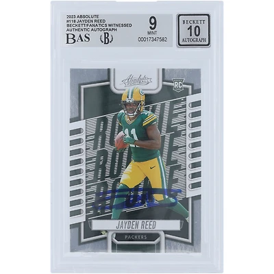 Jayden Reed Green Bay Packers Autographed 2023 Panini Absolute #118 Beckett Fanatics Witnessed Authenticated 9/10 Rookie Card 
