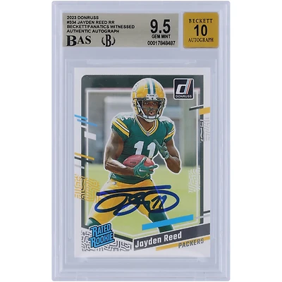 Jayden Reed Green Bay Packers Autographed 2023 Panini Donruss #334 Beckett Fanatics Witnessed Authenticated 9.5/10 Rookie Card