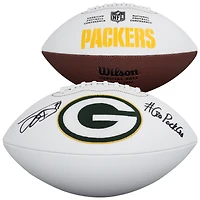 Ballon de football Wilson à panneau blanc autographié par Jayden Reed des Green Bay Packers avec inscription « Go Pack Go »