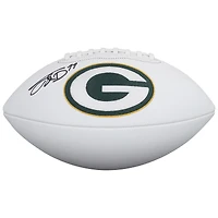 Ballon de football Wilson White Panel autographié par Jayden Reed des Green Bay Packers