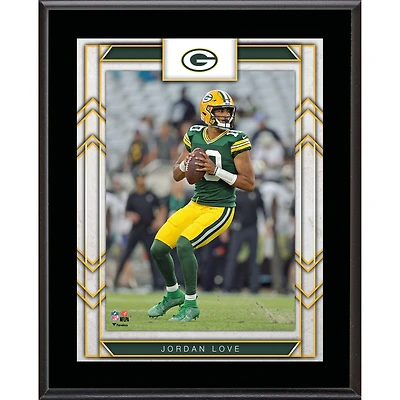 Plaque de joueur sublimée Jordan Love Green Bay Packers 10,5" x 13"