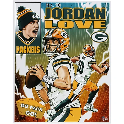Jordan Love Green Bay Packers 16" x 20" Photo Print - Art by Brian Kong - Limited Edition of 99