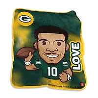 Couverture émoji Jordan Love Green Bay Packers 50" x 60"