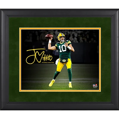 Jordan Love Green Bay Packers Facsimile Signature Framed 11" x 14" Spotlight Photograph