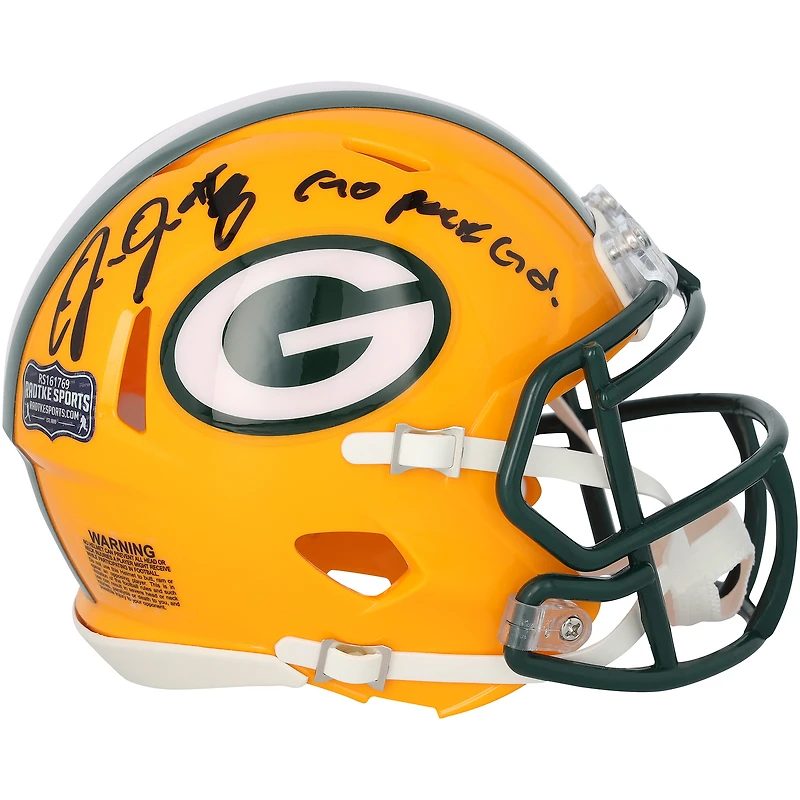 Casque miniature Riddell Speed autographié par Josh Jacobs des Green Bay Packers avec inscription « Go Pack Go ! »