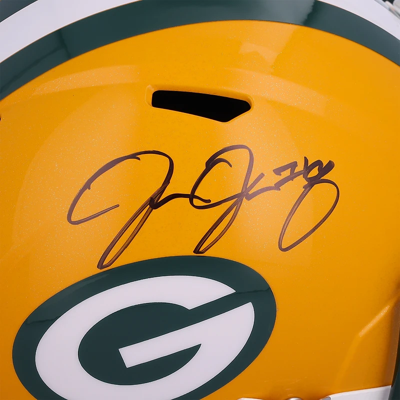 Casque de réplique de vitesse dédicacé par Josh Jacobs Green Bay Packers
