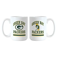 Logo Brands Green Bay Packers 15oz. Current & Throwback Mug Set