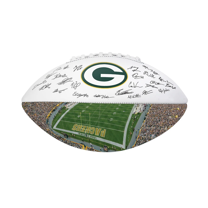 Ballon de football américain autographié Logo Brands Green Bay Packers 2025