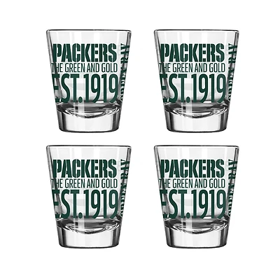 Logo Brands Green Bay Packers 4-Pack 2oz. Shot Glass Set