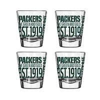 Logo Brands Green Bay Packers 4-Pack 2oz. Shot Glass Set