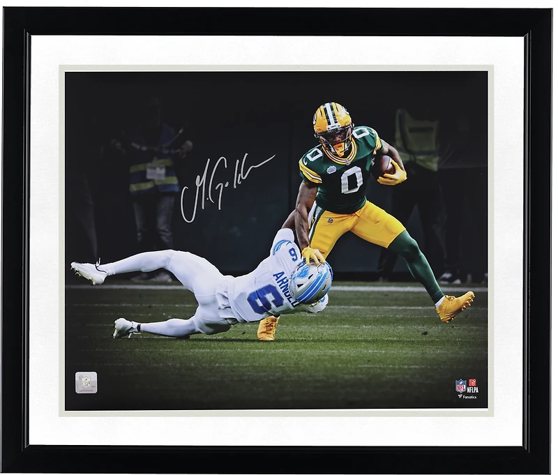 Matthew Golden Green Bay Packers Autographed 16" x 20" Stiff Arm Spotlight Photograph